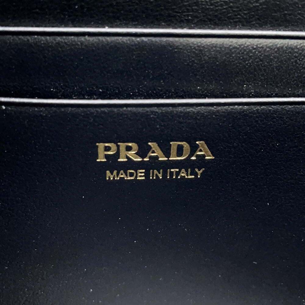 Prada Triangle Shoulder Wallet with Strap, Leather, 1MT027, Black - Picture 13 of 14